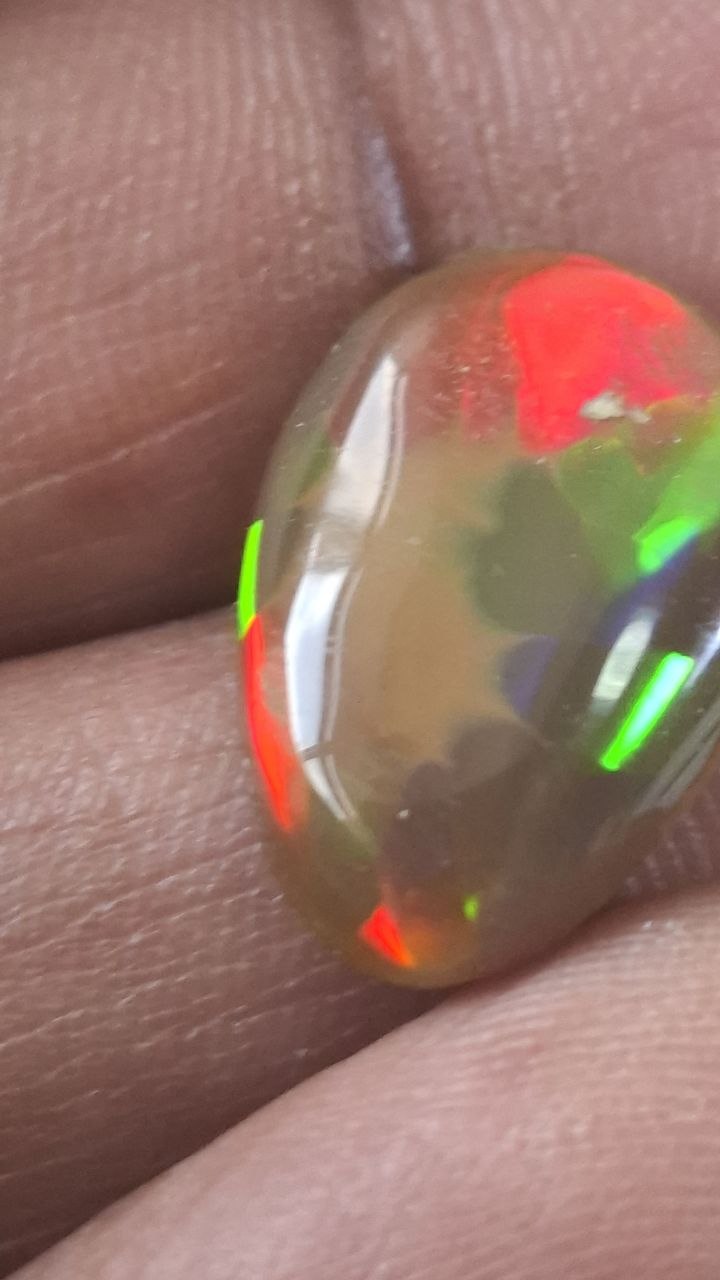 5.9 ct Breathtaking Ethiopian Opal with Strong Red Fire