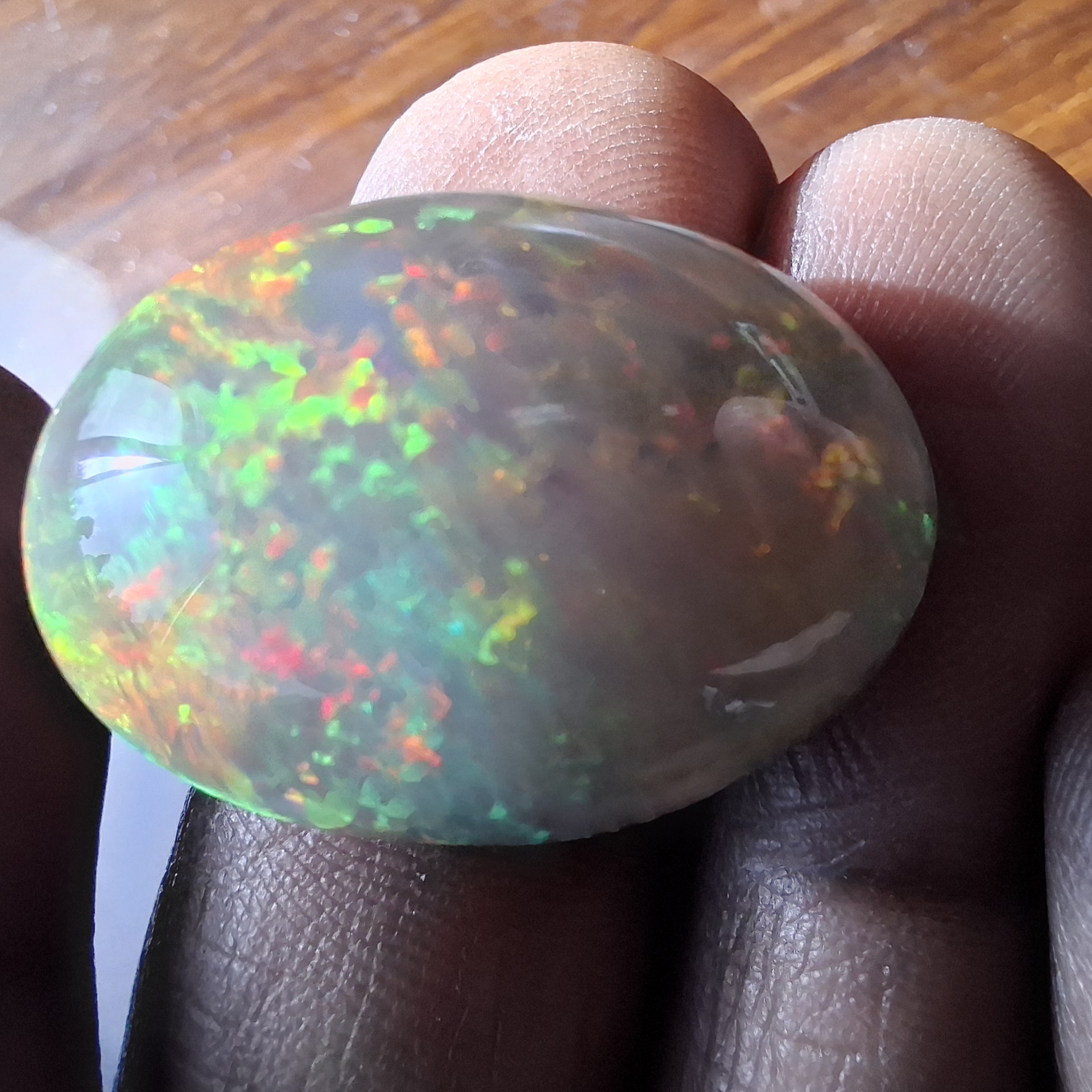 21-Carat Ethiopian Welo Opal  High-Flash Play-of-Color